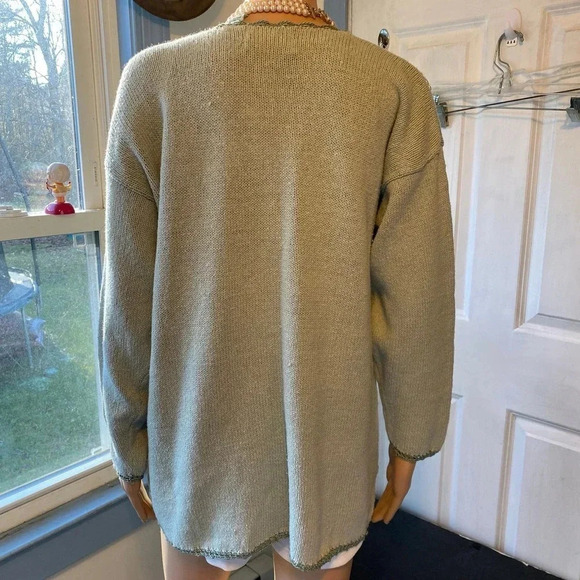 Vintage Y2K Shenanigans Beads Floral Embroidery Knit Sweater Woven Size M-L - Picture 7 of 8